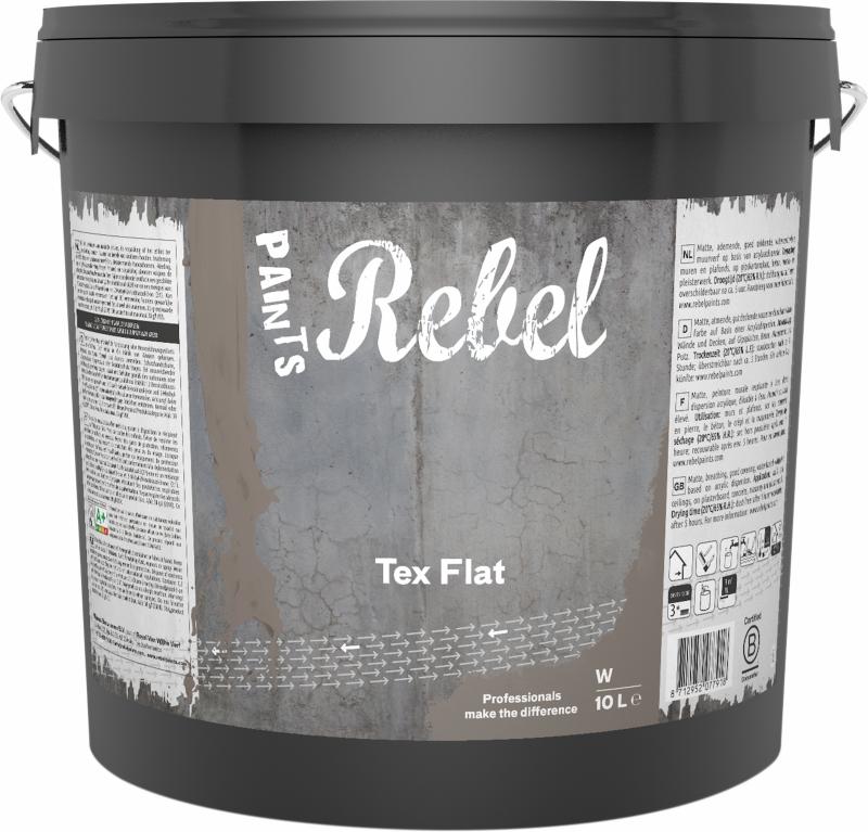REBEL PAINTS TEX FLAT WIT 10.0L