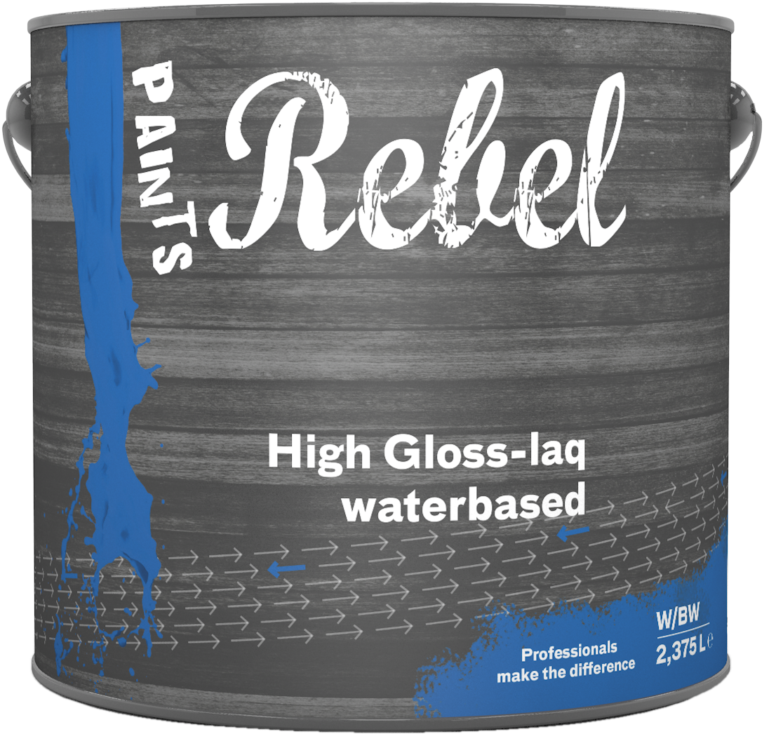 REBEL PAINTS HIGH GLOSS-LAQ WATERBASED BS W 2.375L